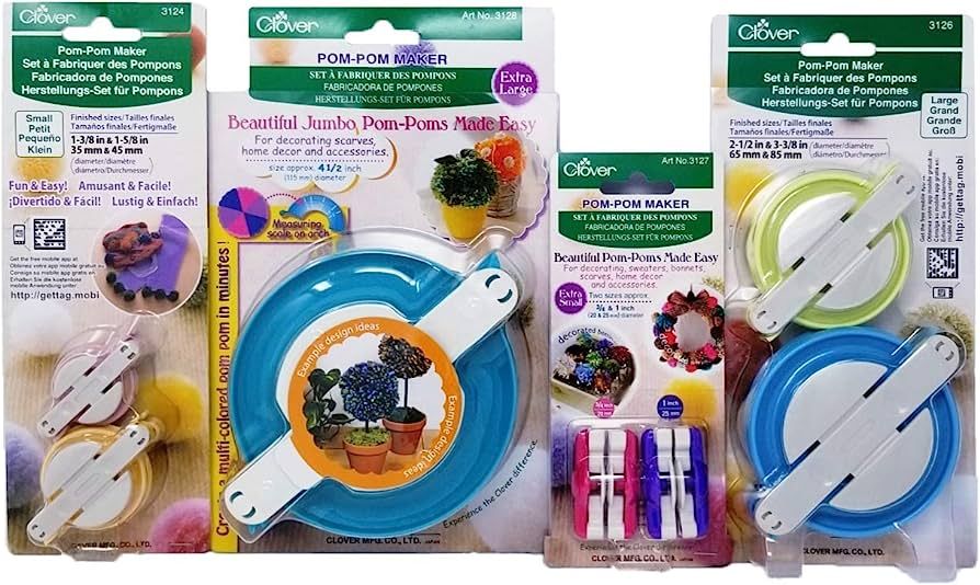 Clover Pom Pom Maker Set ~Includes All 7 Different Sizes! | Amazon (US)