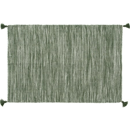 Home Decor Collection Green Tassel Outdoor Layering Rug, 24"x36" | Walmart (US)