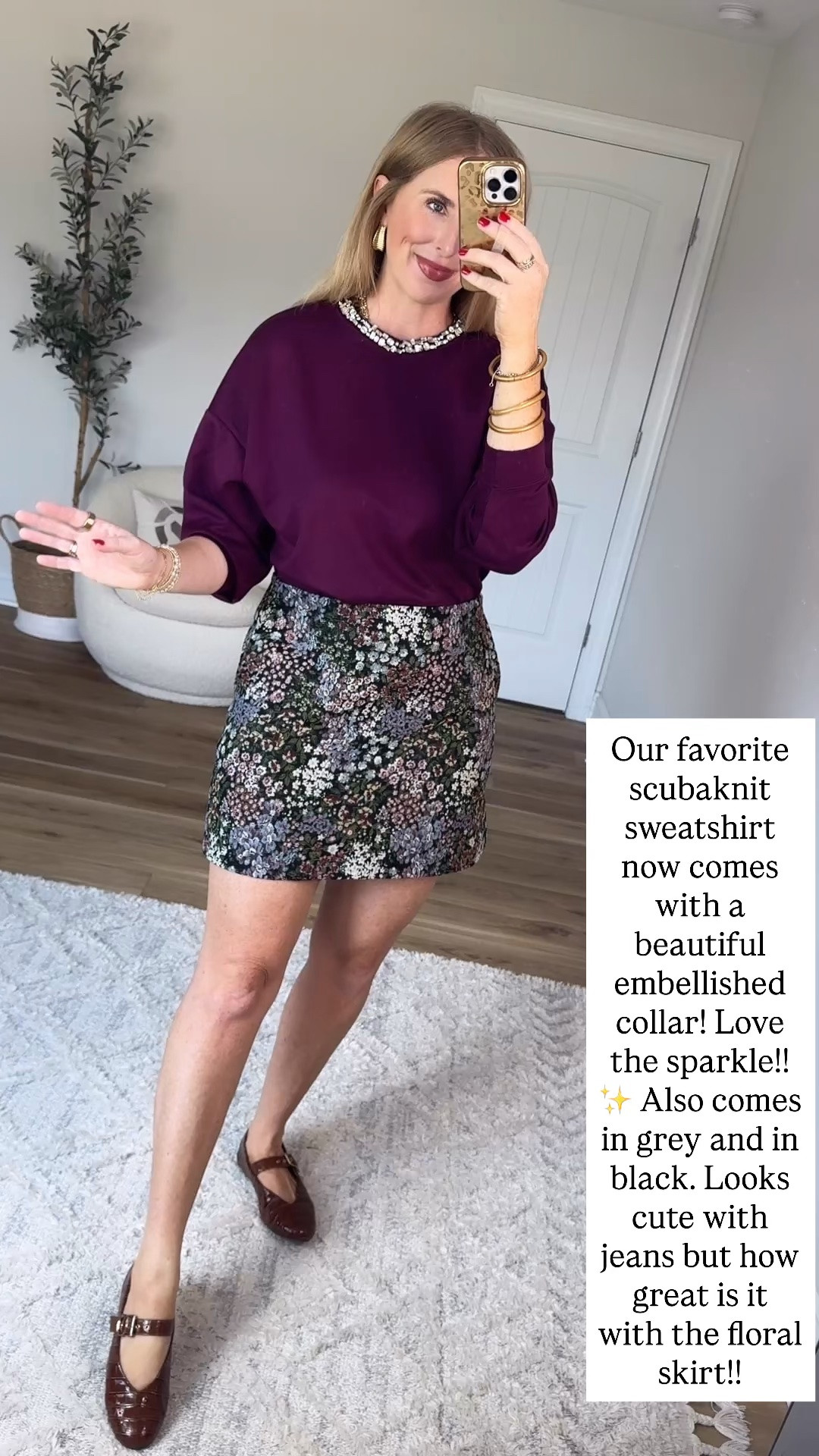 Walmart outfit, scubaknit, floral skirt

#LTKootd