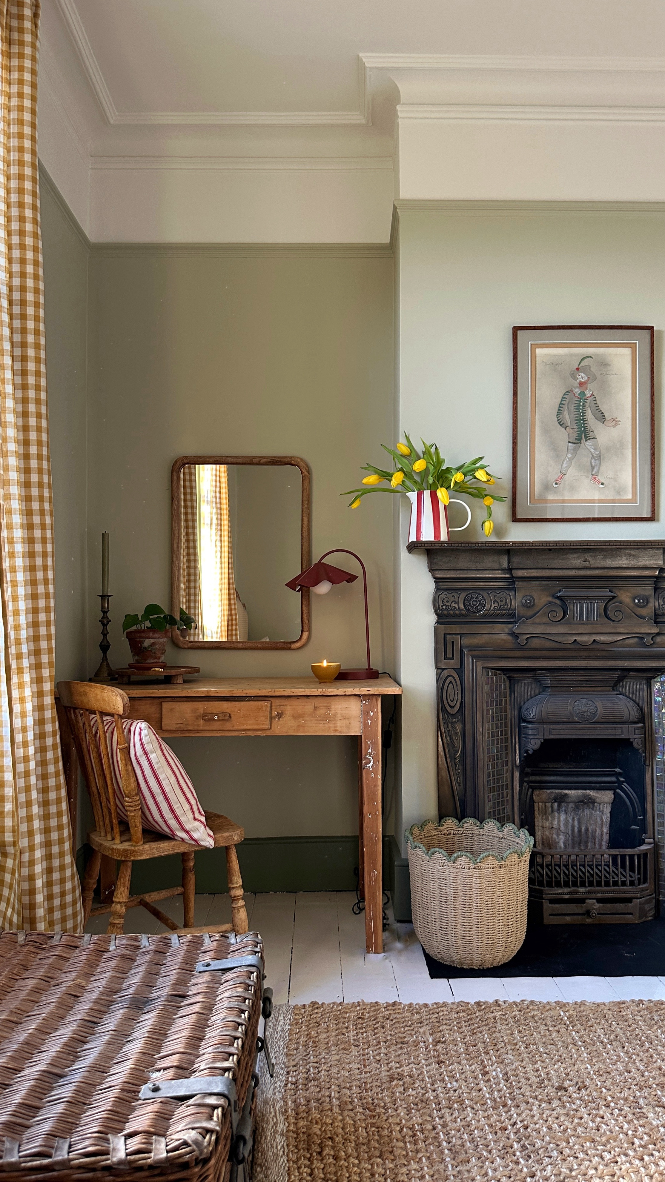 Ad. Now that I have finally finished decorating my youngest’s bedroom it’s time to add some finishing touches. 

As you’ll no doubt already know I’m a huge fan of @habitatuk and so naturally I headed to their website to see what I could find to really elevate her space. 

I couldn’t resist this softly fluted Yuno lamp which adds a little punch of colour and the stripes on the Habitat x Sanderson & National Trust jug were also irresistible (the perfect vessel for a bunch of spring flowers!). 

If you saw the reel I made recently of my little hallway refresh you will have already seen the mango wood mirror I used which I adore and I love its curved lines so much I’ve bought another one for her room. The stripey cushion and textured rug complete the space ♥️ 

I’ll let you know what she thinks when she’s home from Uni later today. But in the meantime I’d love to know what you think? Have @habitatuk smashed out of the park once again?! 
Sam x 

#girlsbedroom #habitatuk #bedroomtransformation #greenbedroom