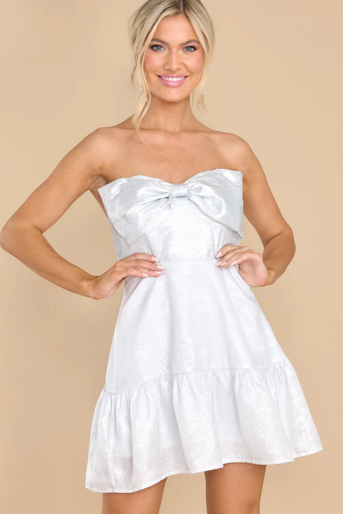 Fun And Festive Silver Dress | Red Dress 