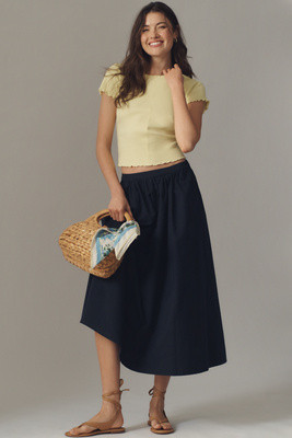 Pilcro Ruffle-Trim Baby Tee | Anthropologie (US)
