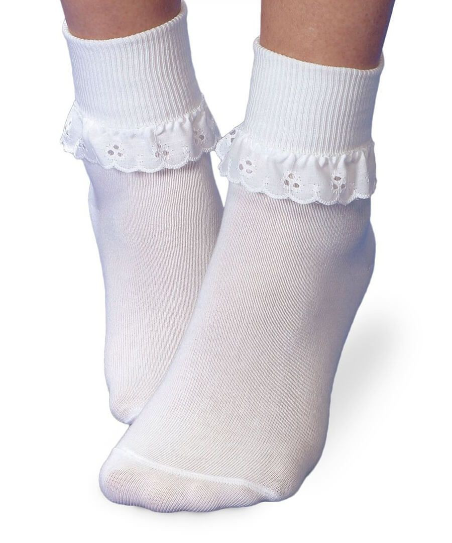 Jefferies Eyelet Socks - White | The Beaufort Bonnet Company