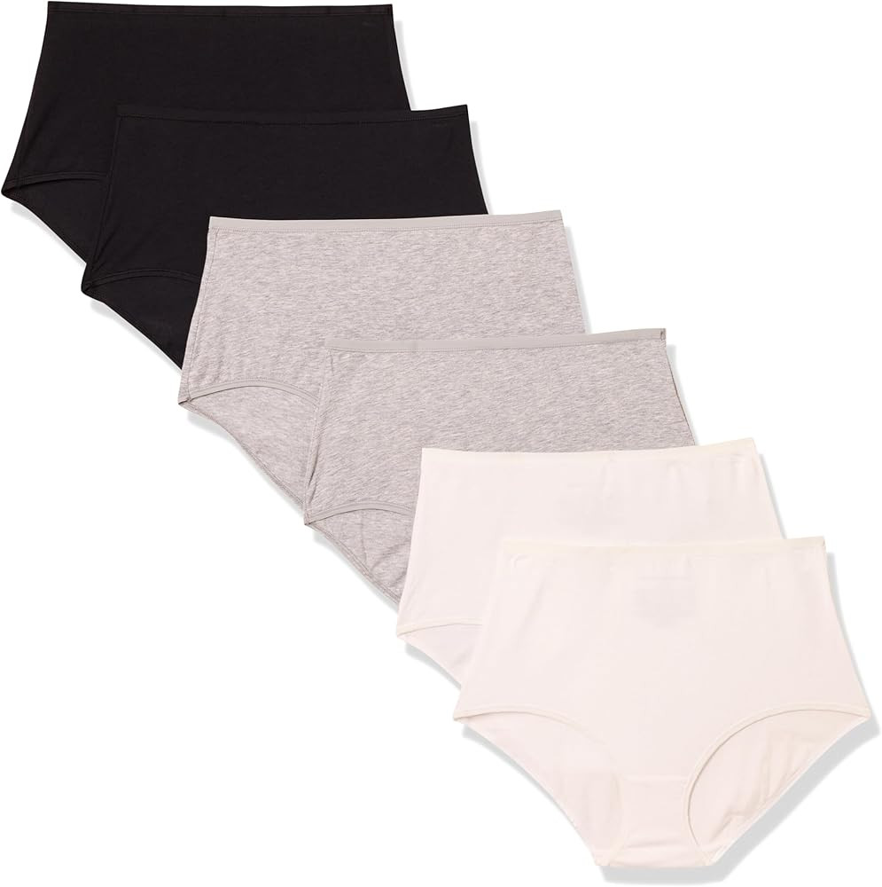 Amazon Essentials Women's Cotton High Waisted Underwear (Available in Plus Size), Pack of 6 | Amazon (US)