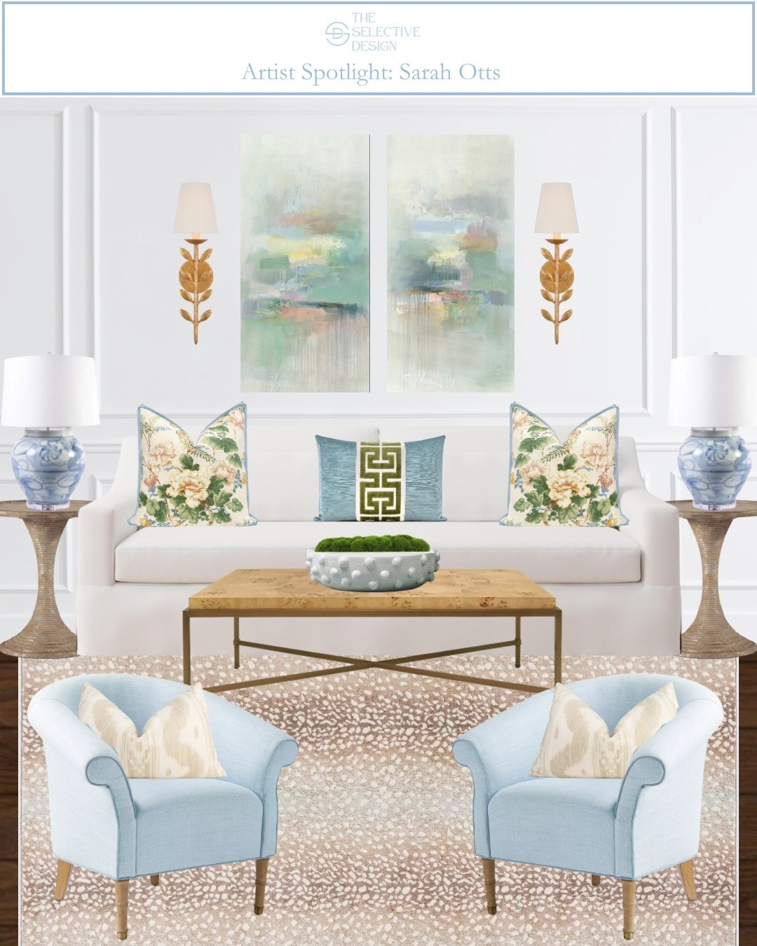 This dreamy abstract art by Sarah Otts adds just the right touch of color and character to this classic living room design.

Soft blues, layered textures, and classic patterns create a collected, elevated living room that feels both inviting and refined.

Visit SarahOtts.com to explore all of her beautiful artwork ✨

Grandmillennial living room | living room design | classic living room 

#LTKSaleAlert #LTKHome