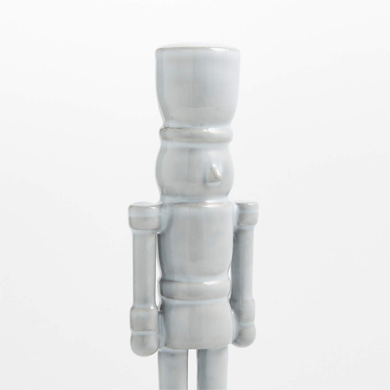 French White Metal Nutcracker Small 12" | Crate & Barrel | Crate & Barrel