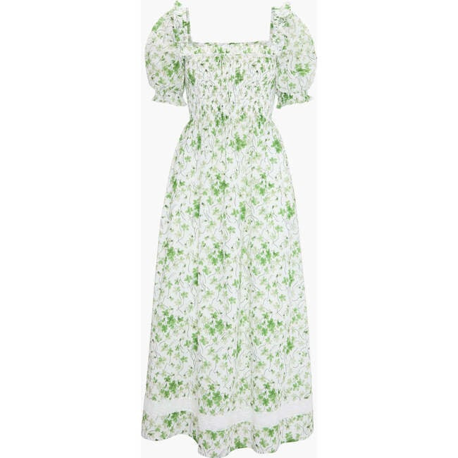 Hill House Home | The Scarlett Midi Nap Dress, Sweet Peas (Green, Size Medium) | Maisonette | Maisonette