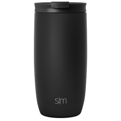 Simple Modern Voyager 16oz Stainless Steel Travel Mug with Insulated Flip Lid Powder Coat Black: Coffee Tumbler, Hand Wash | Target