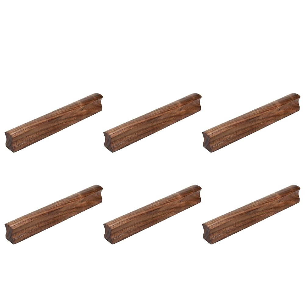 LC LICTOP Wooden Cabinet Pull Handles 160mm/6.3" Walnut Wood Pull Handles 128mm/5.04" Hole Distan... | Amazon (US)