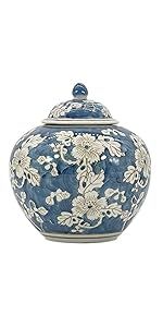 Galt International 8" Blue and White Floral Chinoiserie Jar w/Lid Decorative Ginger Jar Centerpie... | Amazon (US)