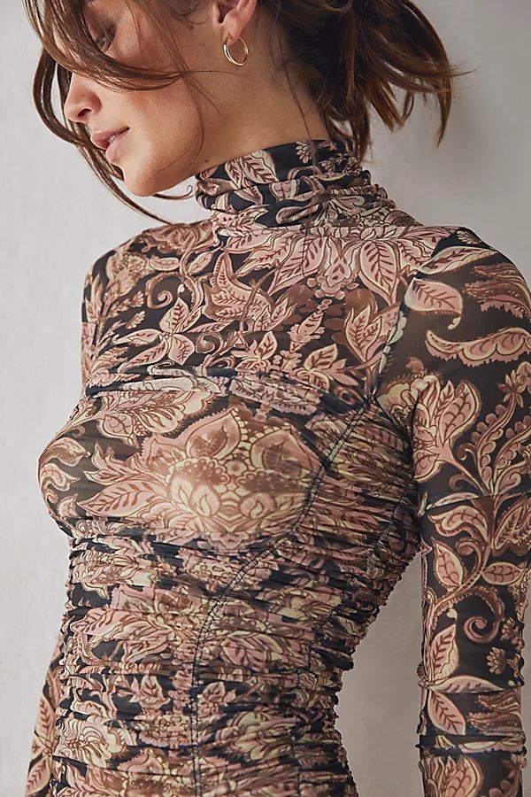 Under It All Printed Mesh Bodysuit by Intimately, Sigerson Morrison at Free People, Vintage Combo, L | Free People (Global - UK&FR Excluded)