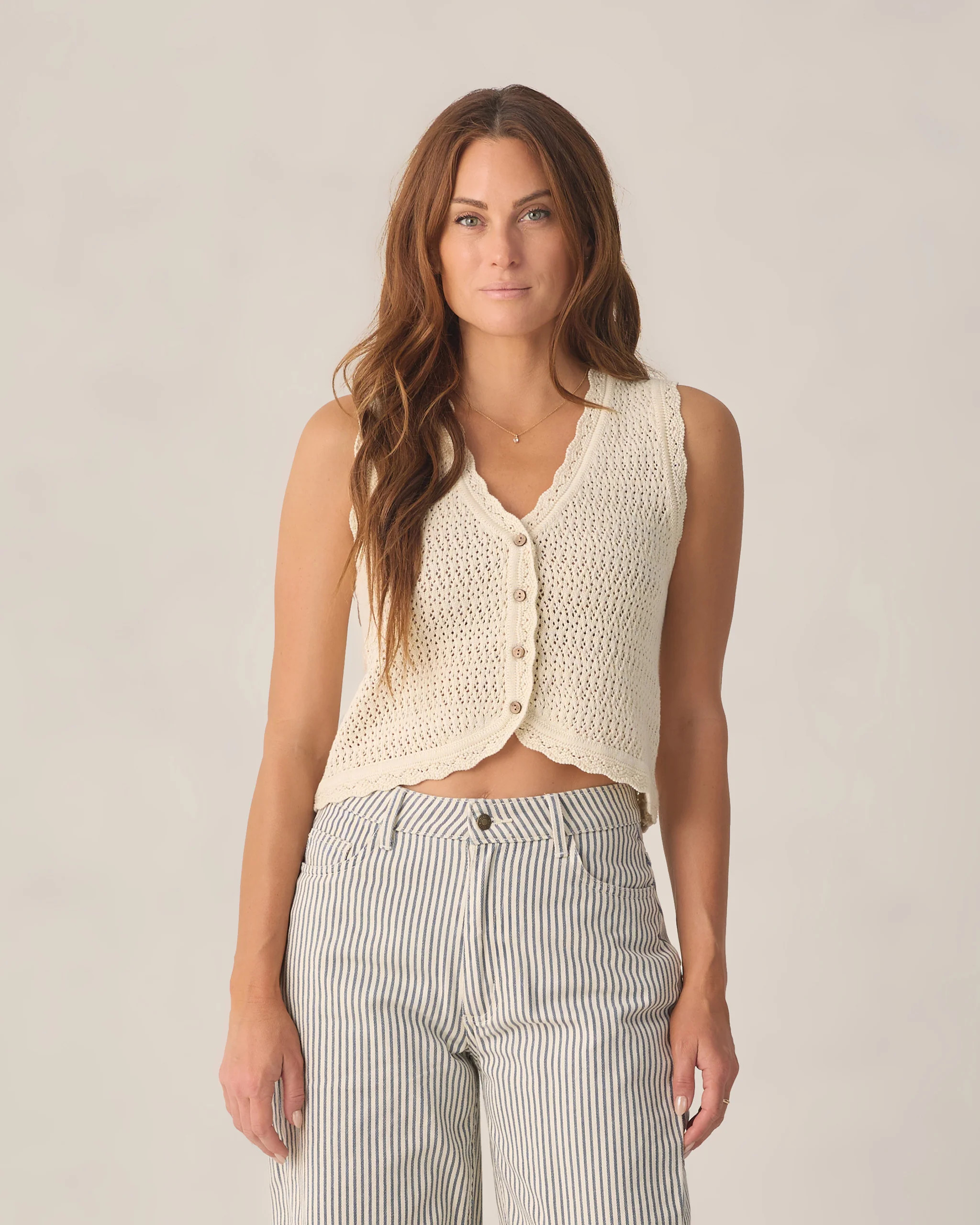 Women's Knit Vest Natural | Rylee + Cru