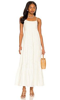 Line & Dot Nikki Embroidered Floral Dress in Cream & Sage from Revolve.com | Revolve Clothing (Global)