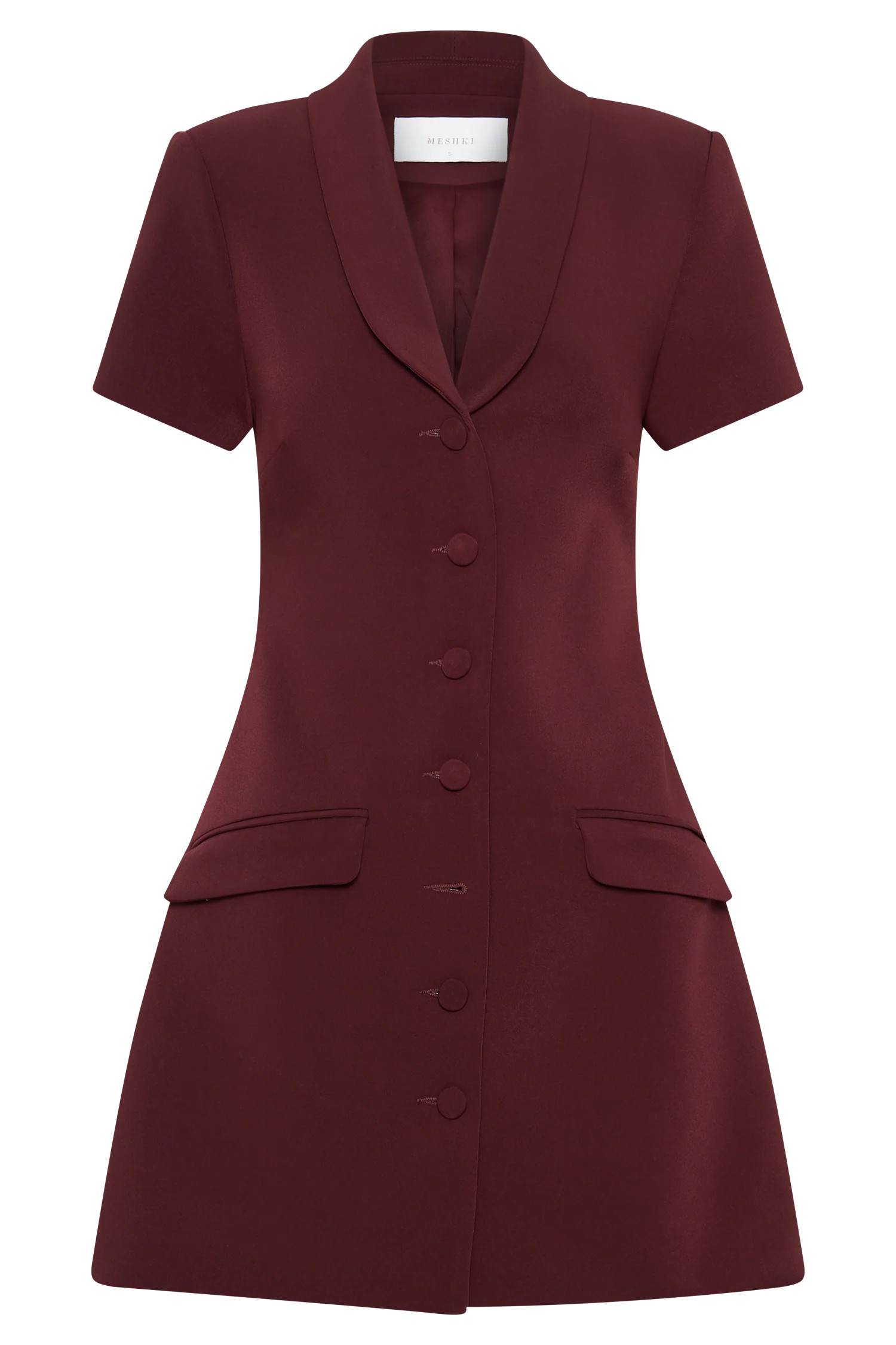 Paolina Collared Suiting Mini Dress - Plum | MESHKI US