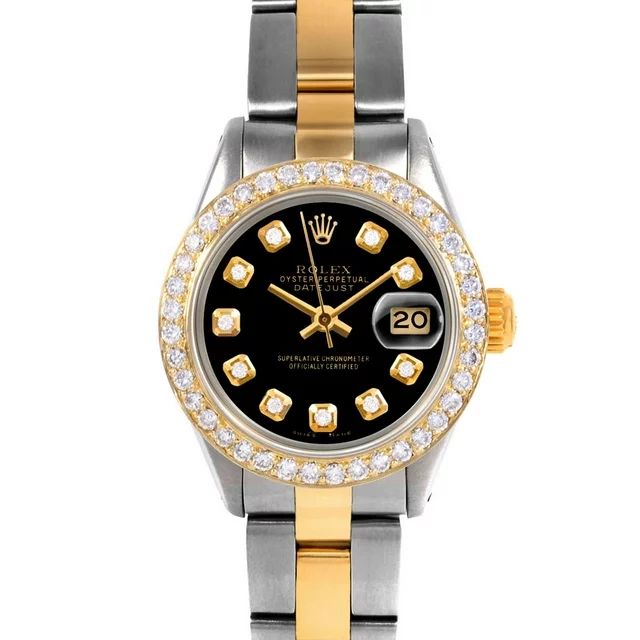 Pre-Owned Rolex 6917 Ladies 26mm Datejust Wristwatch Black Diamond (3 Year Warranty) (Good) - Wal... | Walmart (US)