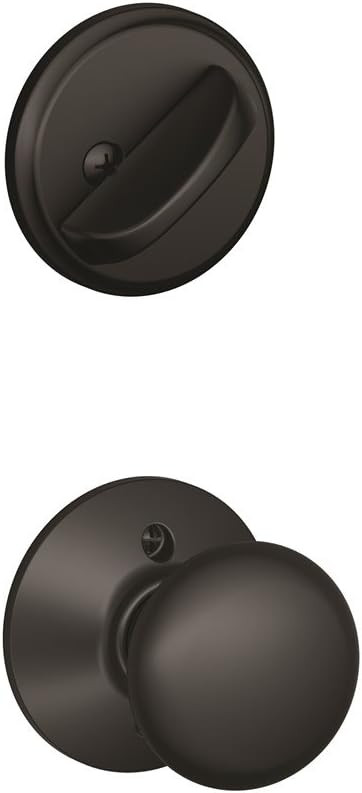 Schlage F59 PLY 622 Plymouth Interior Knob with Deadbolt, Matte Black (Interior Half Only) | Amazon (US)