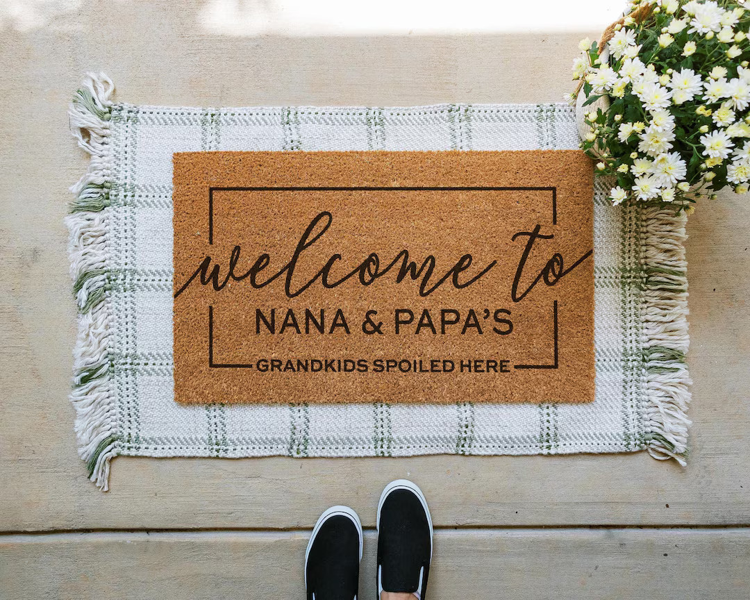 Grandkids Welcome Here Doormat, Grandparents Gift, Mothers Day Gift, Welcome Mat, Housewarming Gi... | Etsy (US)