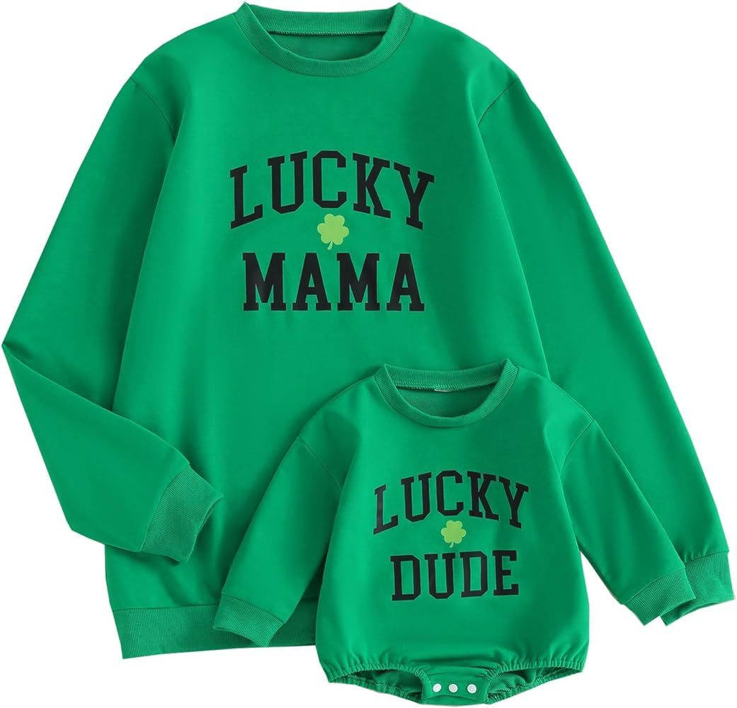 Mommy and Me Matching Outfits Family Costume Cute Letter Sweatshirt Shirt Long Sleeve Pullover Sw... | Amazon (US)