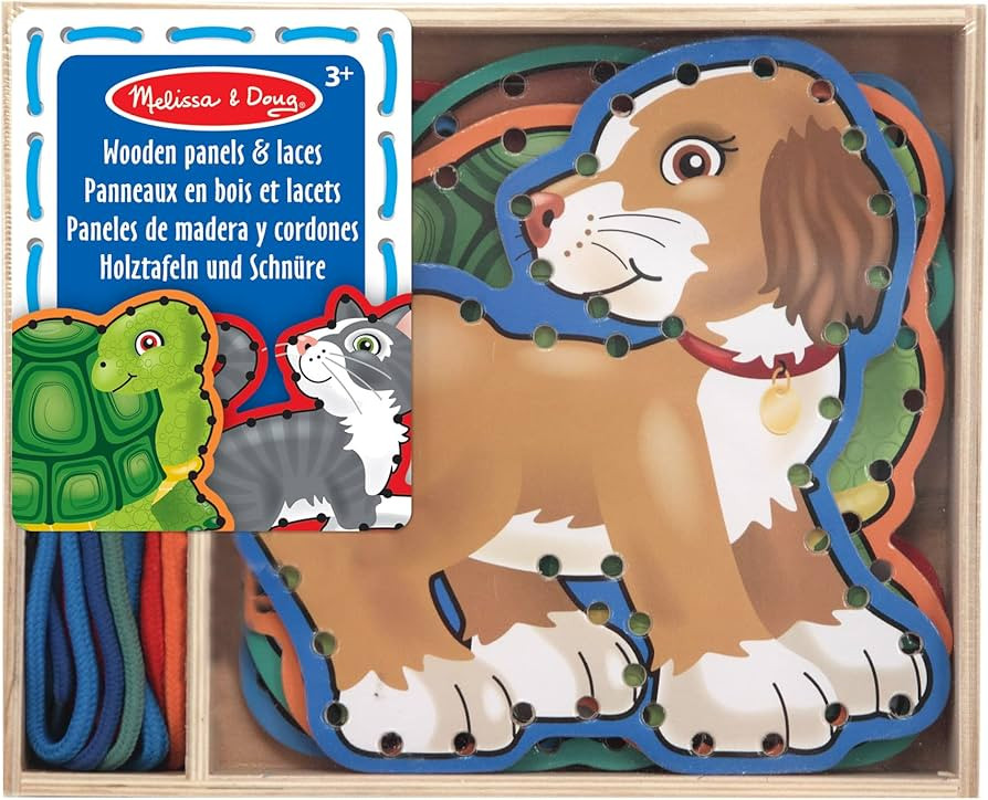 Melissa & Doug Lace and Trace Activity Set: Pets - 5 Wooden Panels and 5 Matching Laces | Lacing ... | Amazon (CA)
