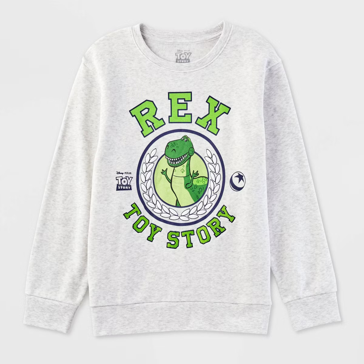 Kids' Toy Story Rex Pullover Crewneck Sweatshirt - Oatmeal | Target