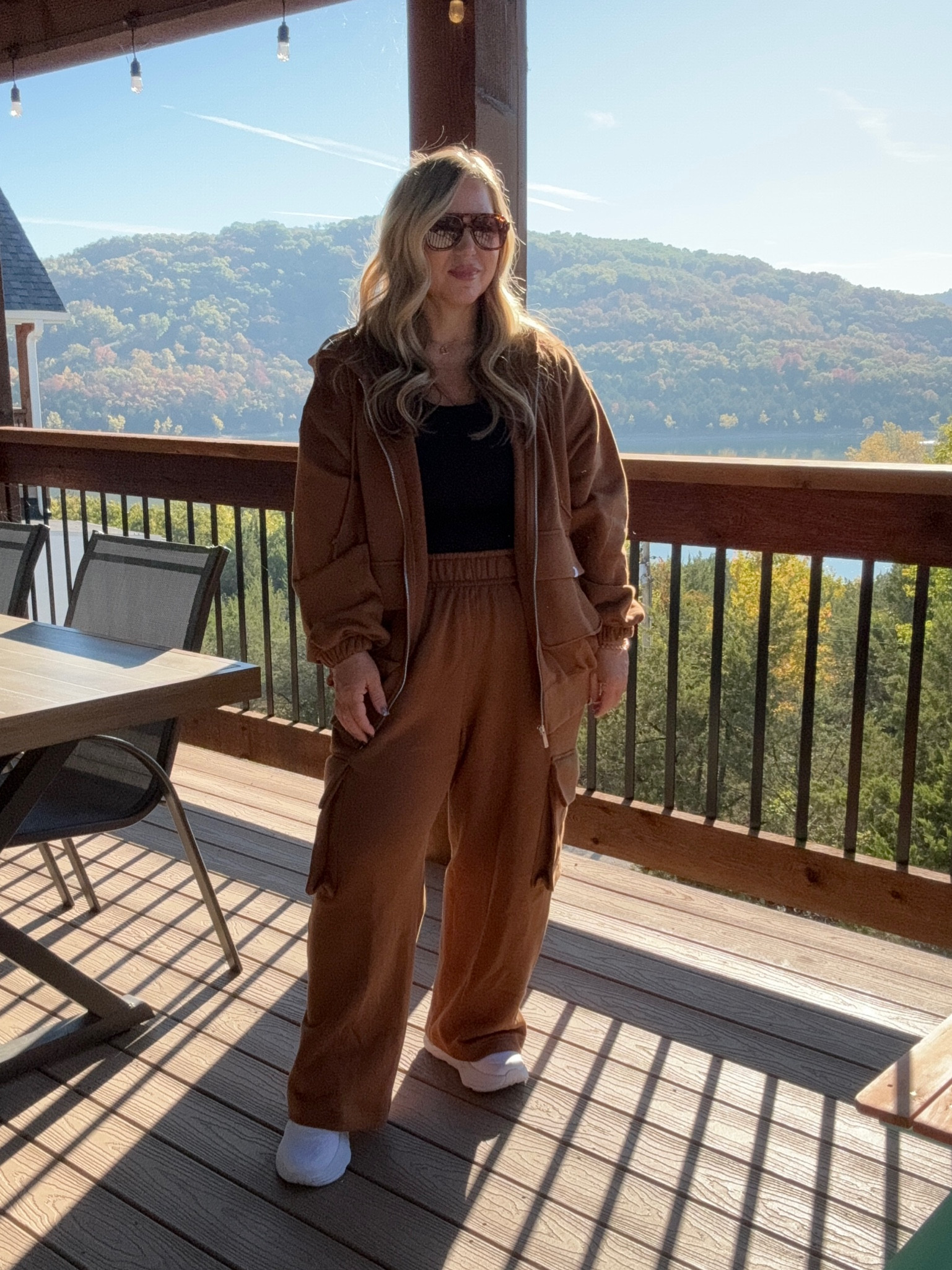 Jacket size small
Shirt size large 
Pants size small
Shoes tts 

(The sweatsuit runs really oversized so size down 1-2 sizes) I’m normally a large but I’m wearing a small with plenty of room 

#LTKOver40 #LTKActive #LTKMidsize