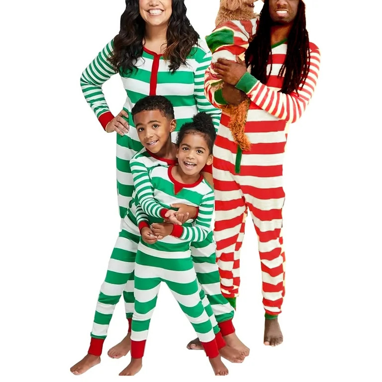 Eyicmarn Matching Family Pajamas Christmas Red Striped Jammies Clothes Mum and Me Holiday Xmas Pj... | Walmart (US)