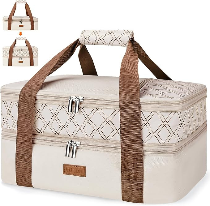 Vuudh Expandable Casserole Carrier Bag - Double Decker Food Bag, Insulated Casserole Carrier for ... | Amazon (US)