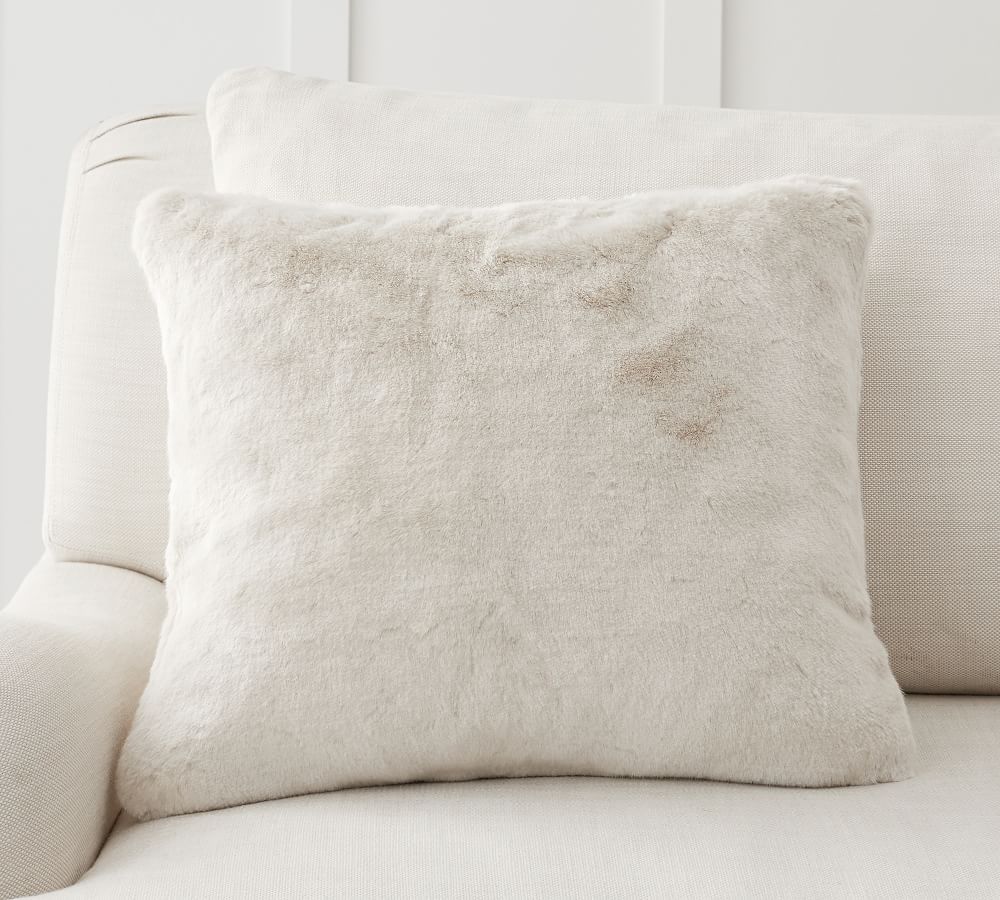 Faux Fur Alpaca Pillow Cover, 18 x 18&amp;quot;, Ivory | Pottery Barn (US)