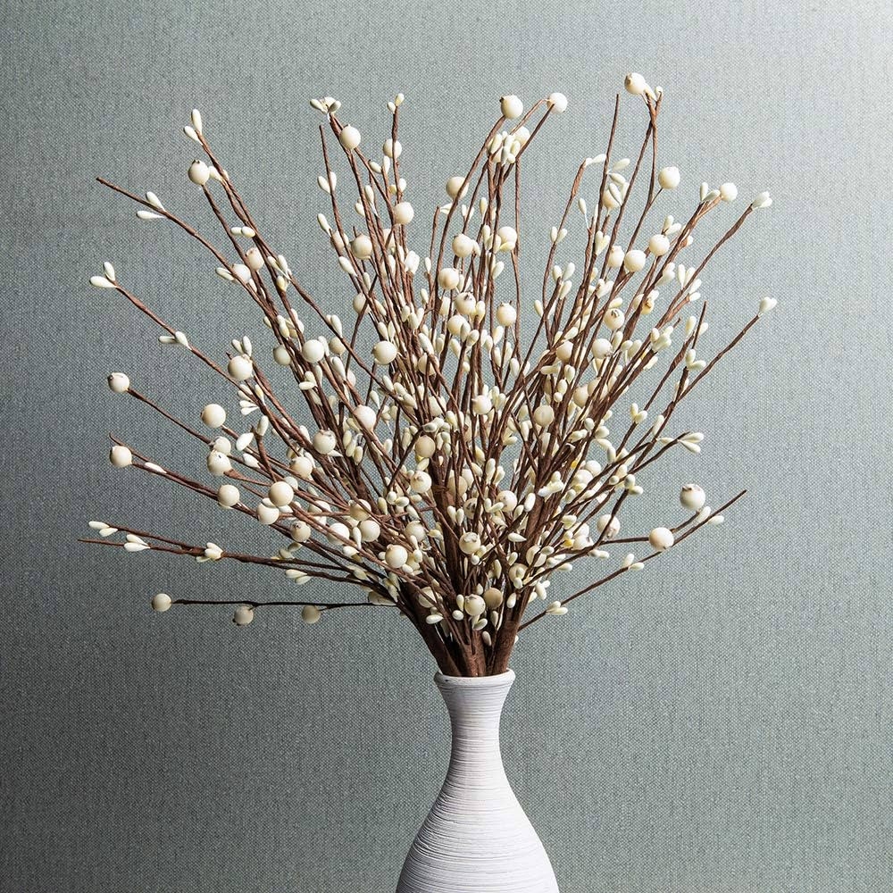 6PCS Artificial Pip Berry Stems,Cream Berry Stems White Berry Picks for Winter Christmas Holiday ... | Amazon (US)