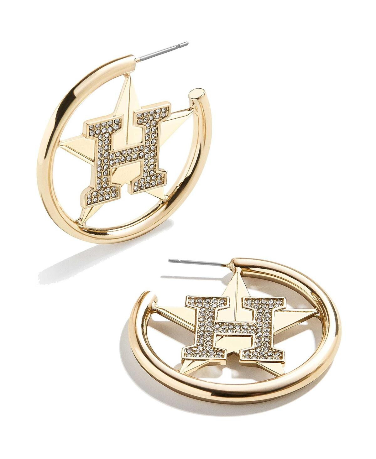 Women's Baublebar Houston Astros Hoops Earrings - Gold-Tone | Macy's