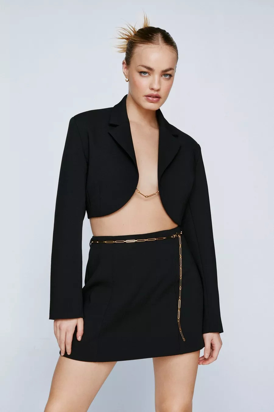 Chain Detail Tailored Cropped Blazer | Nasty Gal US
