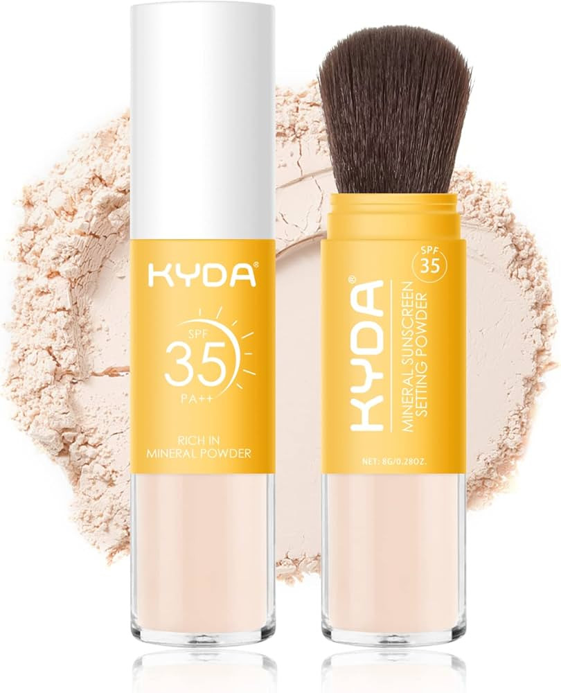 KYDA Mineral Sunscreen Setting Powder, SPF 35, Translucent, Mineral Brush Powder, Oil Control Nat... | Amazon (US)
