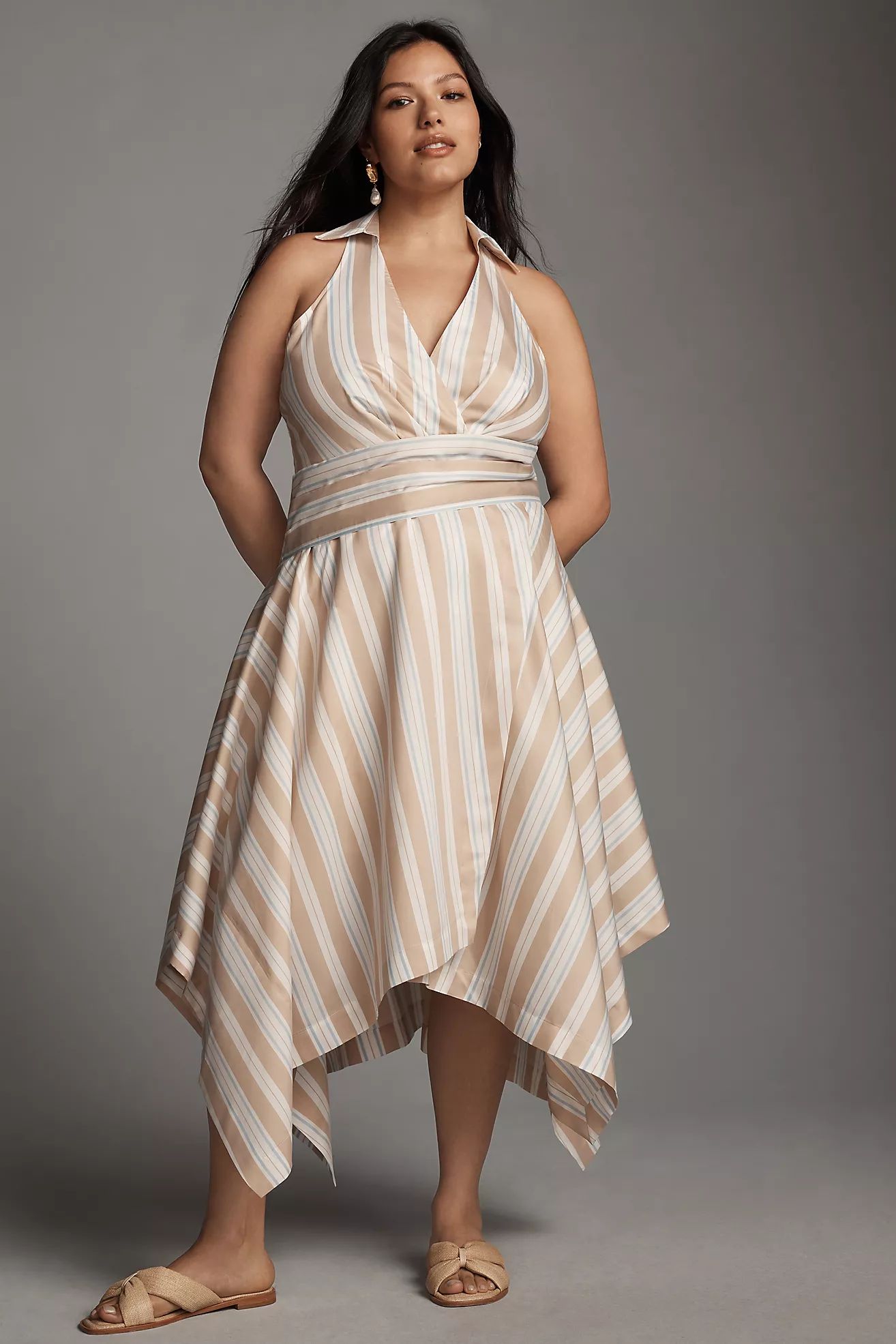 Maeve Asymmetrical Wrap Shirt Dress | Anthropologie (US)