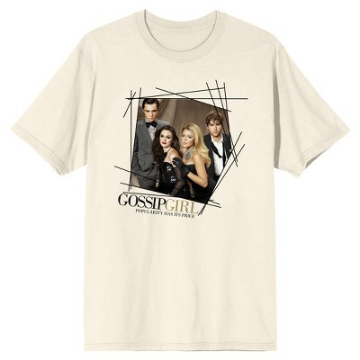 Gossip Girl Chuck, Blair, Serena, Nate Characters Men's Natural Graphic Tee-Medium | Target