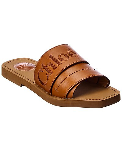 Woody Leather Slide | Gilt