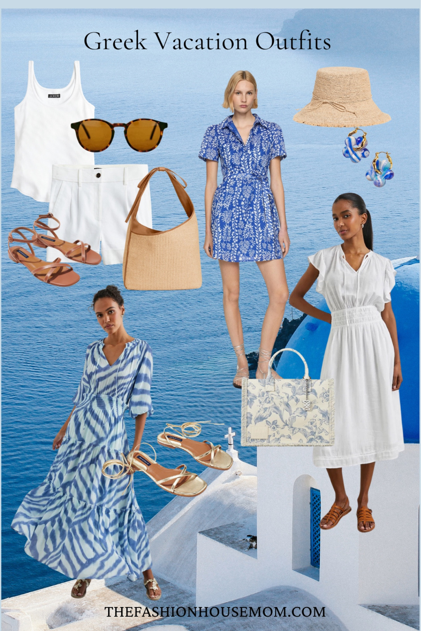 Inspired by Greece, I’m sharing Greek vacation outfits. 
European vacation outfits, coastal vacation outfits, blue and white dress, white linen, Greek sandals. 


#LTKShoeCrush #LTKStyleTip #LTKTravel