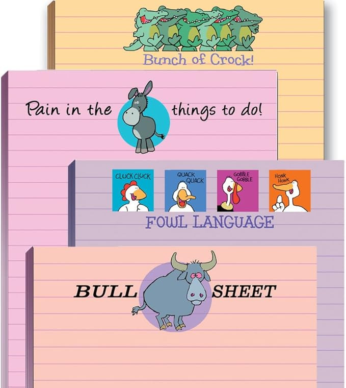 Stonehouse Collection Funny Notepads - Assorted Pack of 4 Note Pads - Funny Office Gifts for Cowo... | Amazon (US)