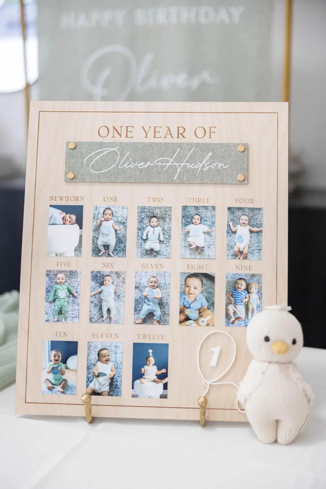 First Year Birthday Board | Monthly Milestone Photo Board |one Year of | My First Year | 12 Month... | Etsy (US)