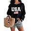 Dressmine Womens American Flag Sweater Knit Long Sleeve Crew Neck Graphic Elegant Soft Loose Pull... | Amazon (US)