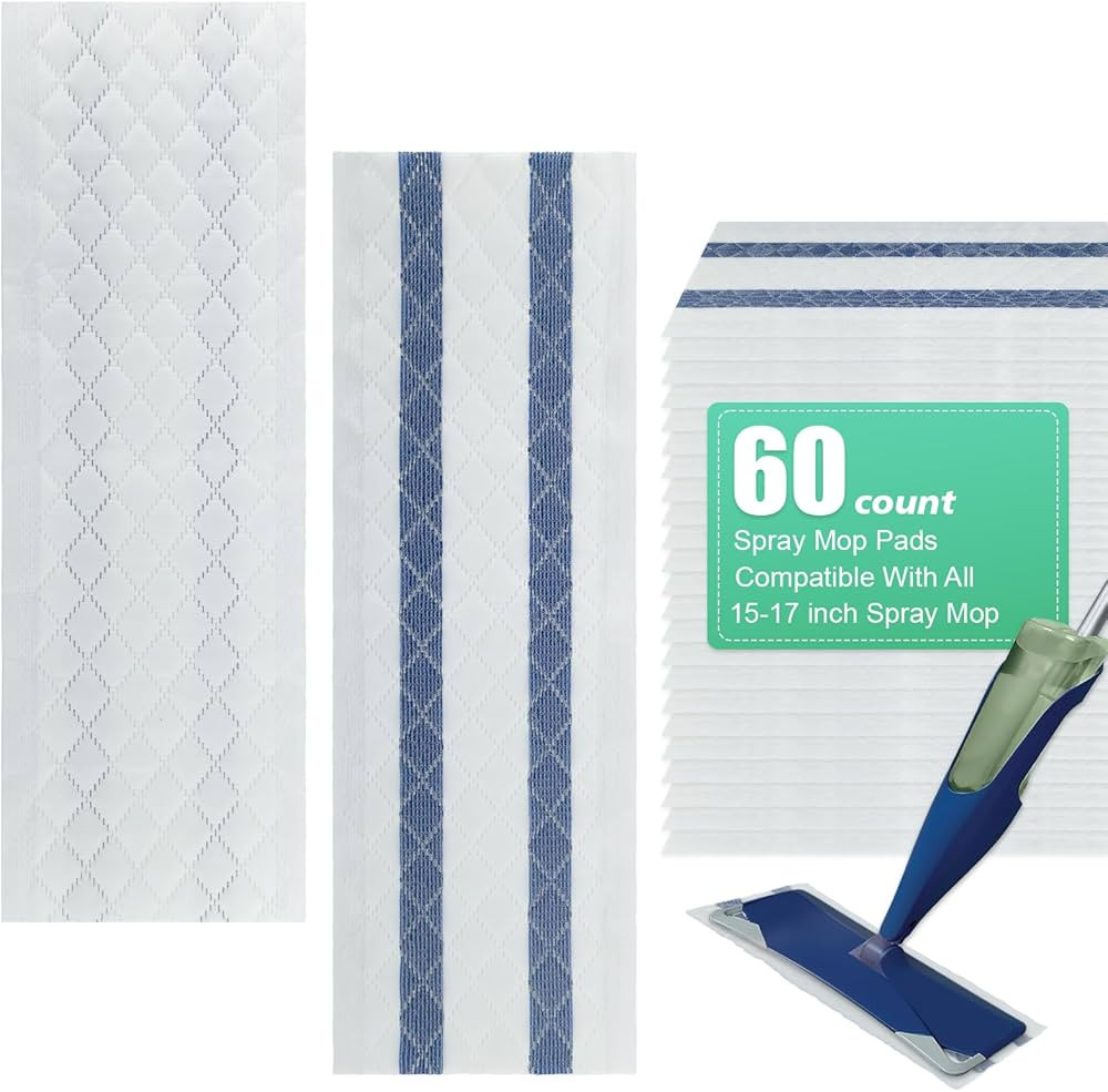 60 Pack Deep Cleaning Pad for All Type of 15''-17'' Spray Flat Mop,Compatible with Bona，Rubberm... | Amazon (US)