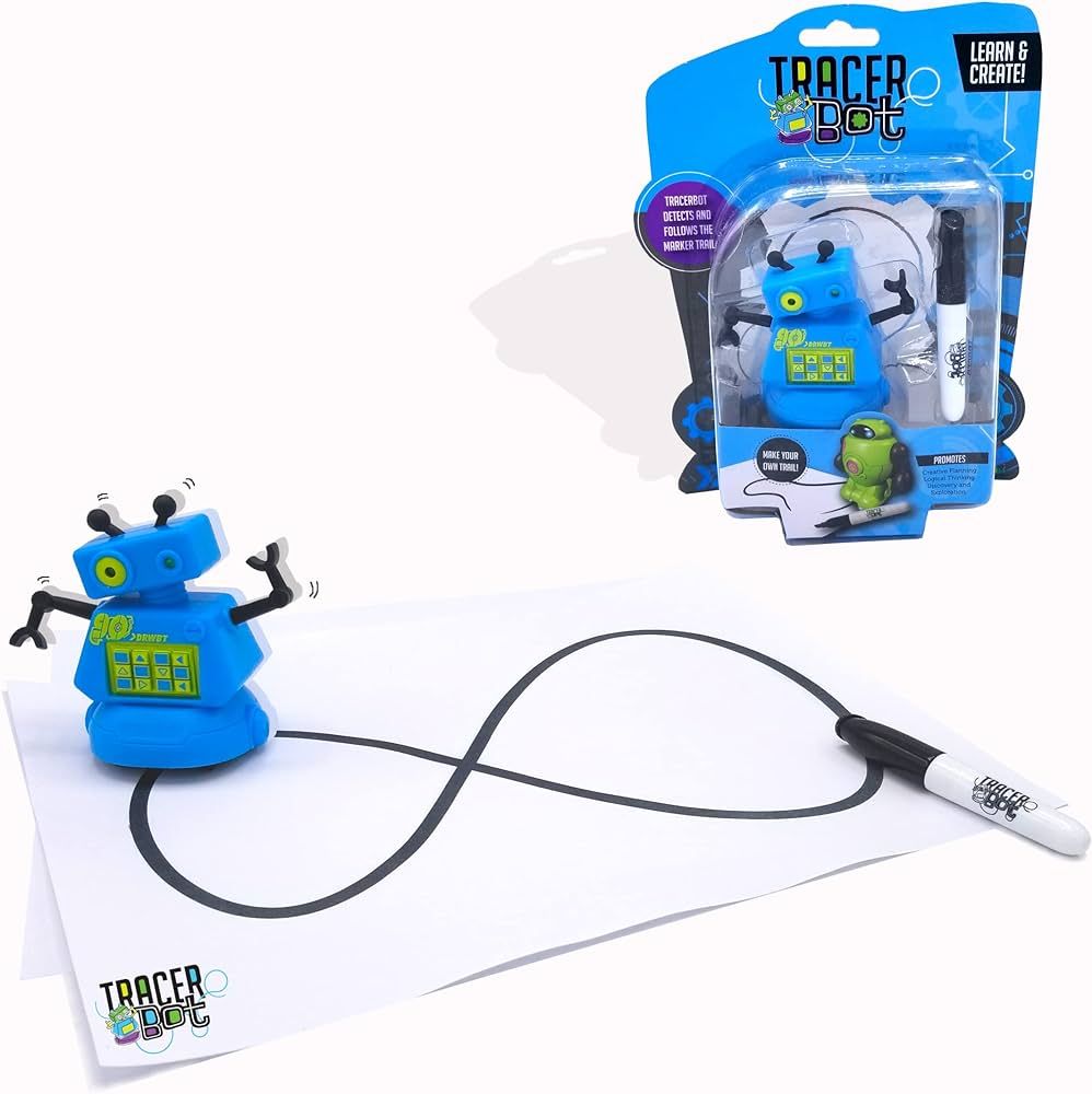 TracerBot - Blue – Mini Inductive Robot That Follows The Black Line You Draw. Fun, Educational,... | Amazon (US)