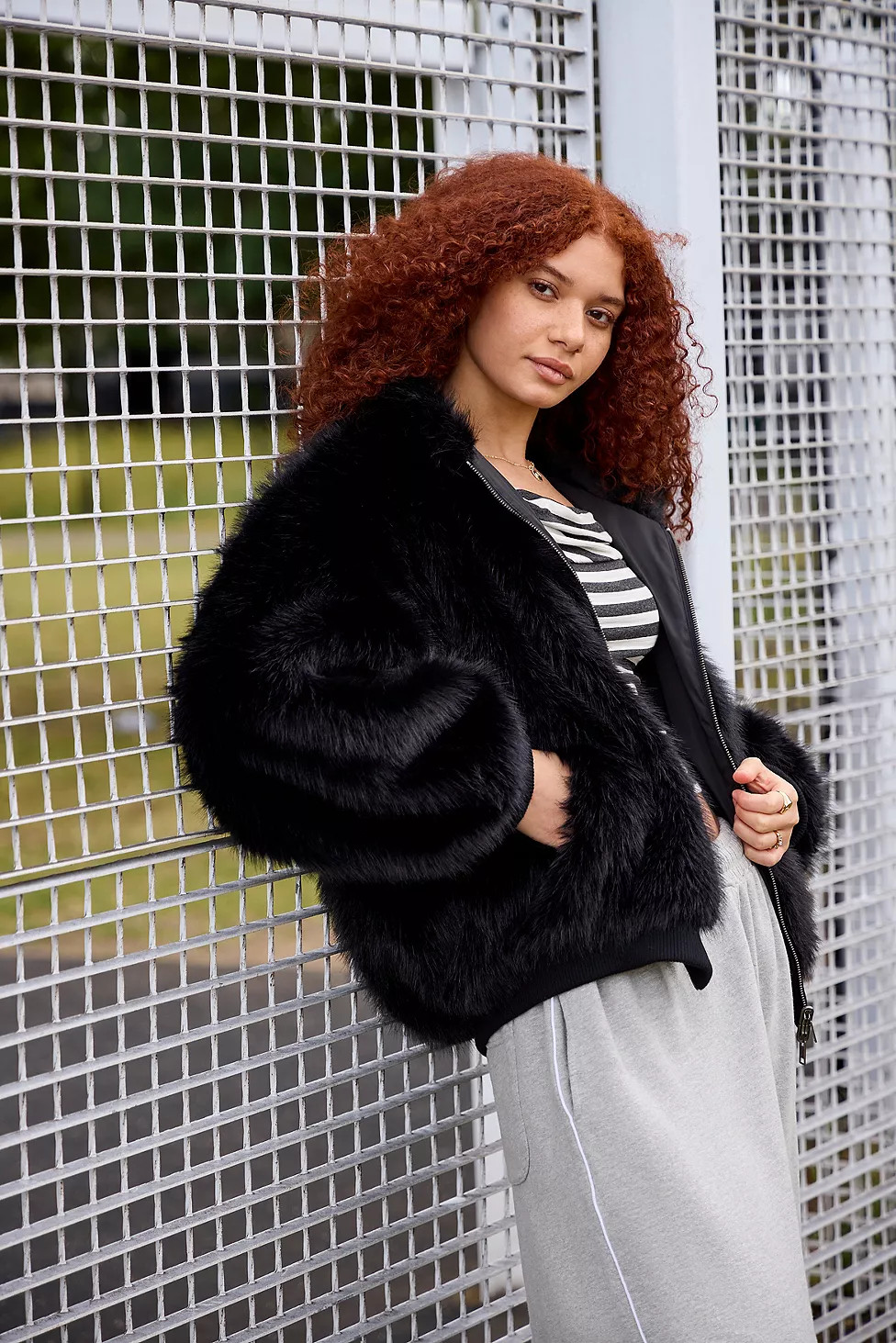 iets frans... Reversible Faux Fur Bomber Jacket | Urban Outfitters UK