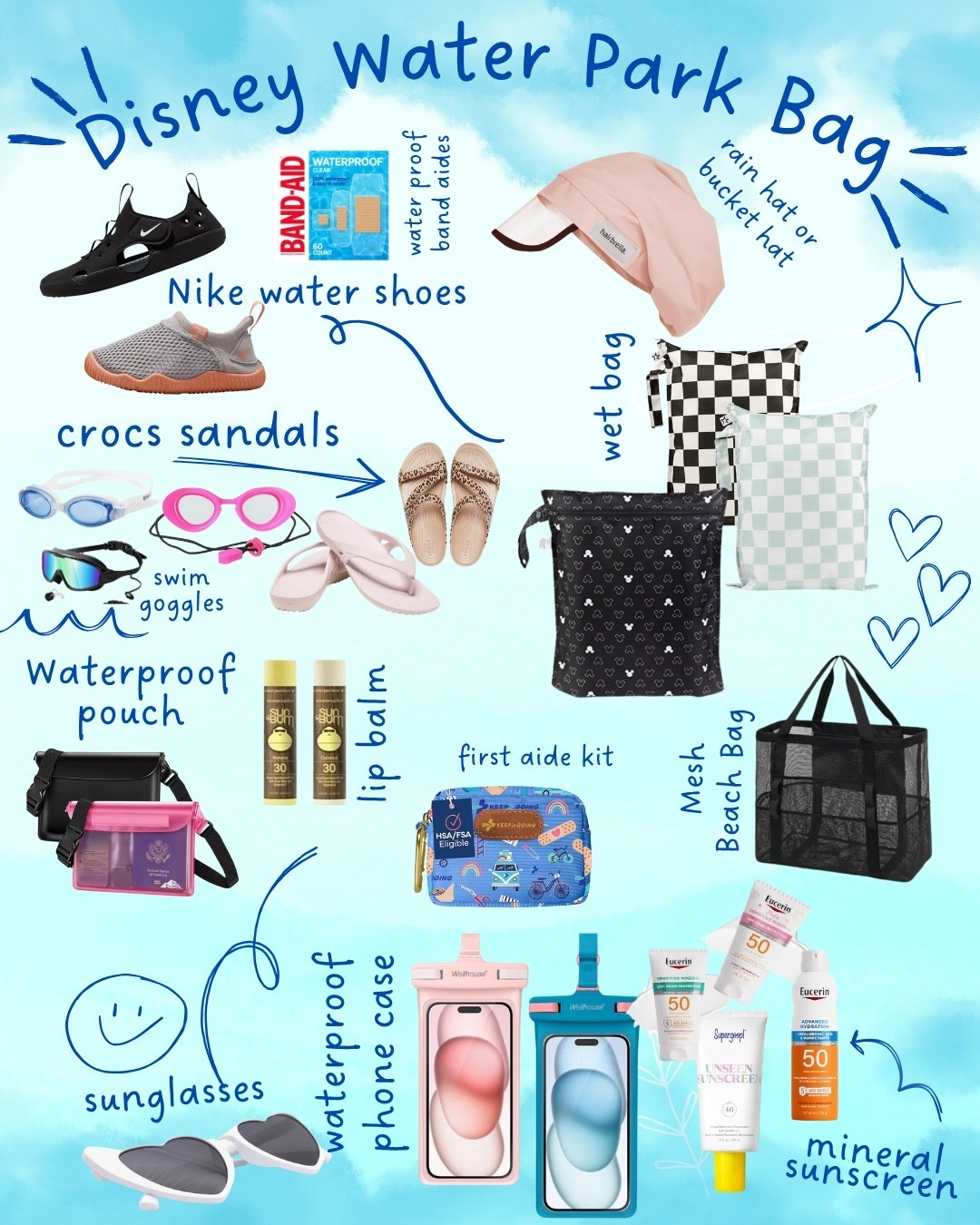 everything you need for your Disney waterpark day! Every single one of these items is perfect for your waterpark bag, use these items at Disney or use these items at the beach! 

#LTKSummerEdit #LTKSwim #LTKFamily