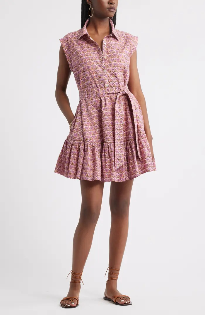 Treasure & Bond Tiered Cotton Mini Shirtdress | Nordstrom | Nordstrom