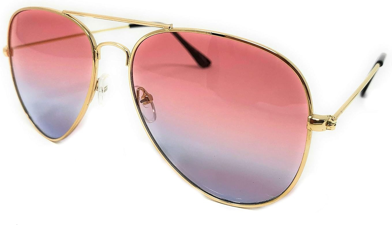 My Shades - Aviator Sunglasses Multi Color Lenses Classic Retro Metal Frame | Amazon (US)
