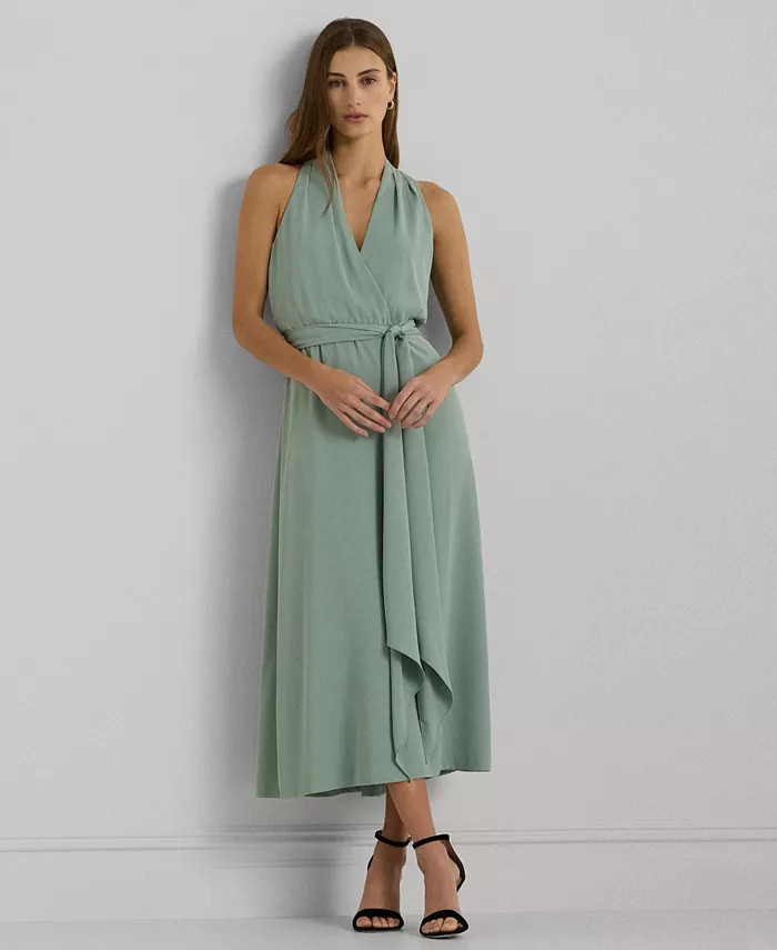 Lauren Ralph Lauren Women's Belted Halter Dress - Macy's | Macy's