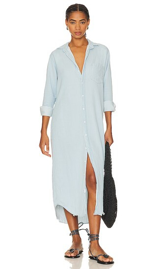 Maxi Shirtdress in Classic Blue W/ Tattered Wash | Revolve Clothing (Global)