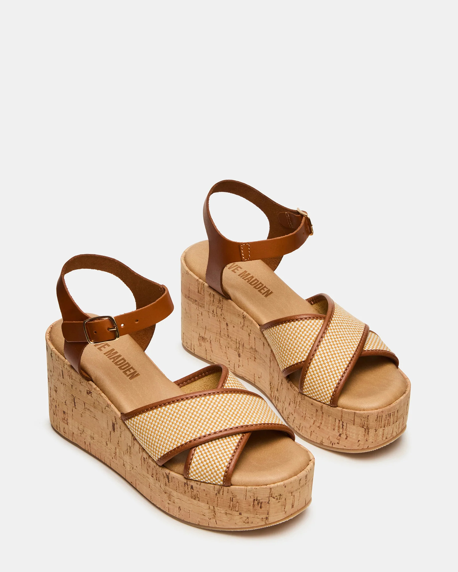 JETSET Brown Multi Platform Wedge Women's Sandal | Steve Madden (US)