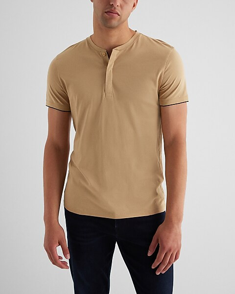 Tipped Perfect Pima Cotton Henley | Express