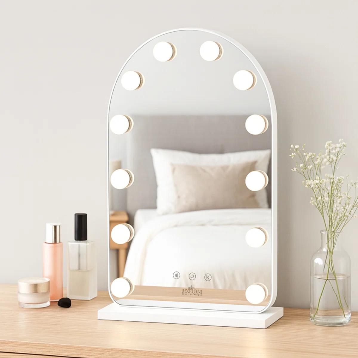 Vanity Mirror with Lights, 20.5" L x 13" W Arched LED Makeup Mirror, Lighted Makeup Mirror with L... | Wayfair North America